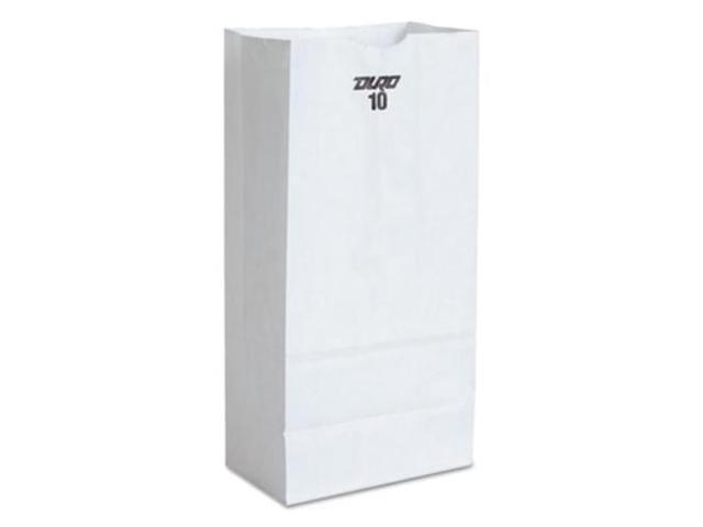 DURO BAG #10 Paper Grocery Bag 35lb White Standard 6 5/16 x 4 3/16 x 13 3/8 500 bags GW10500