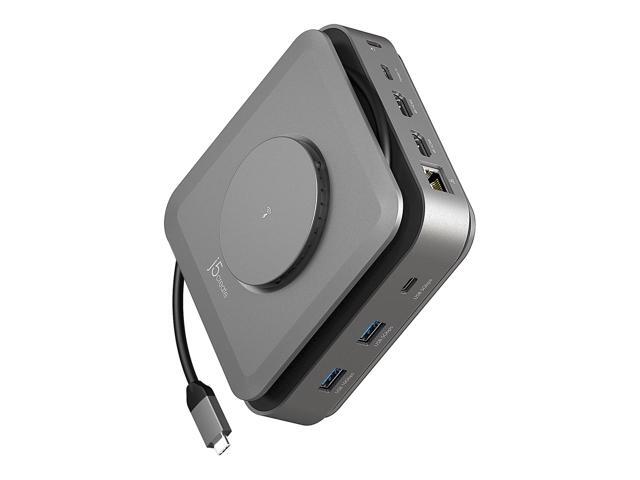 j5create - USB-C Dual 4K HDMI Docking Station with 15W Wireless Charging - Space Gray - image 8