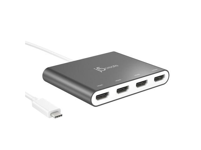j5create - USB-C to 4-Port HDMI Multi-Monitor Adapter - Silver - image 7