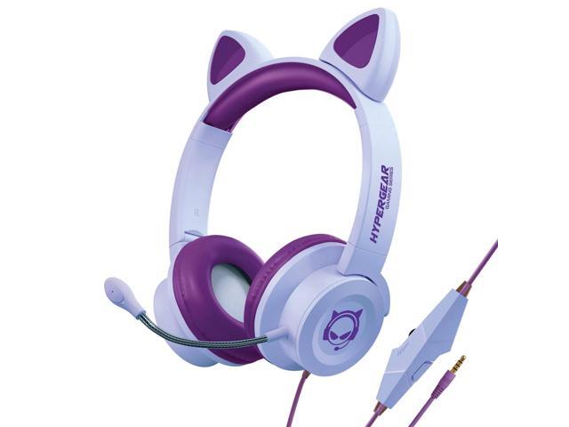 HyperGear Kombat Kitty Gaming Headset with Detachable Mic Purple