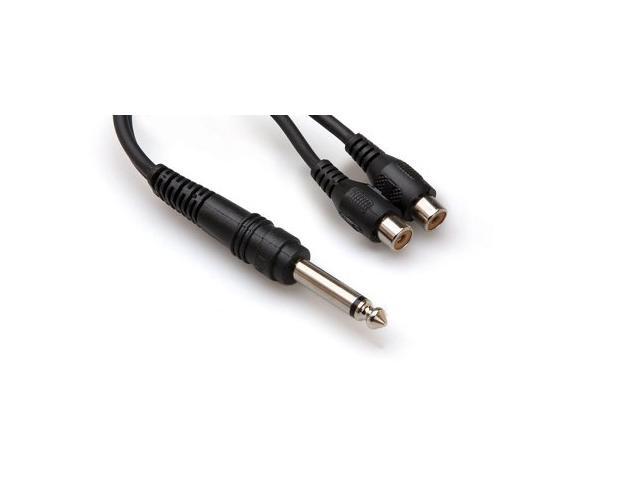 Y-Cable 1/4 (M) Mono to Dual RCA (F) Insert & Y Cable - UnBalanced Cable