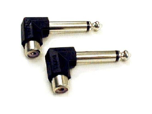 Hosa GPR-123 Right-Angle Adaptor, RCA Female to 1/4in. Male
