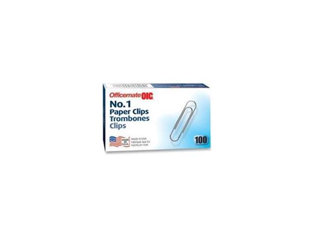 Officemate Paper Clips Size 1 Standard .034 Gauge 100/BX Silver 99912