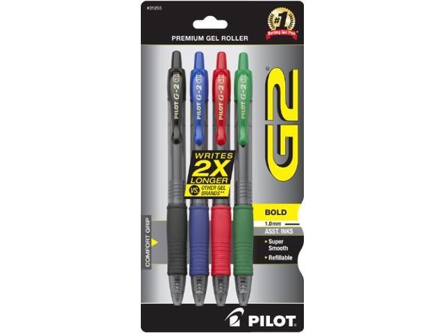 Pilot Gel Pen Retractable/Refillable Bold Point 4/PK Assorted 31255