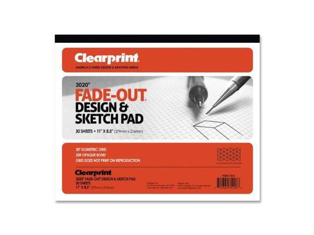 Chartpak 932811ISO Isometric Grid Paper 30 Sheet -Letter 8.50' x 11' - 1 / Each - White Paper