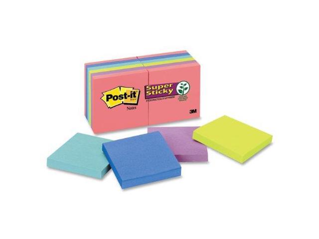 Post-it Pads in Rio de Janeiro Colors 3 x 3 90-Sheet 12/Pack 65412SSUC