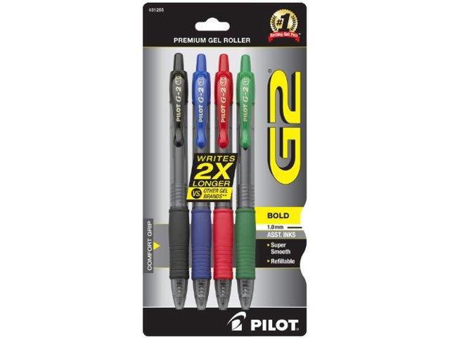 Pilot Gel Pen Retractable/Refillable Bold Point 4/PK Assorted 31255