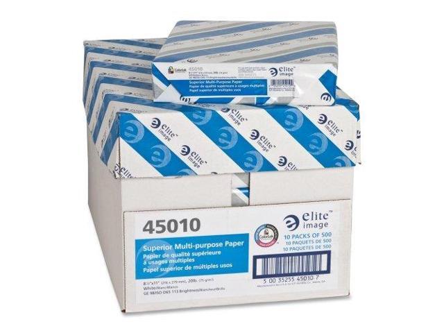 Elite Image 45010 Multipurpose Paper - 8 1/2' x 11' - 20 lb Basis Weight - 98 Brightness - 5000 sheets / Carton (10 Reams / Carton) - White