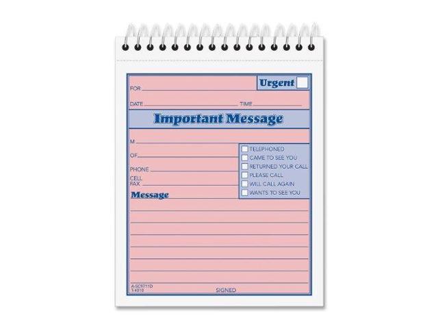 TOPS Telephone Message Book with Fax/Mobile Section 4-1/4 x 5 1/2 Two-Part 50/Book 4010