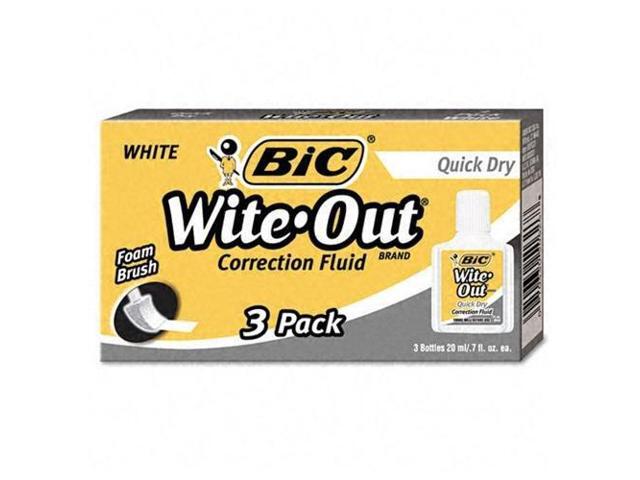 Bic Wite-Out Quick Dry Correction Fluid 20 ml Bottle White 3/Pack WOFQD324