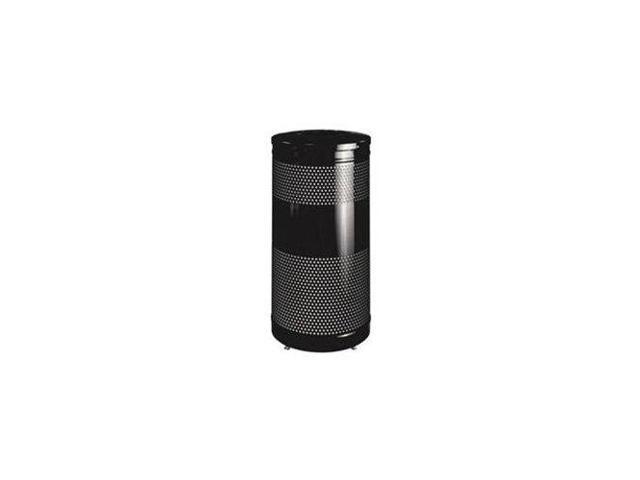 United Receptacle Heavy-guage Steel Receptacle 25 gal Capacity - 35.5' Height x 18' Width - Steel, Plastic - Black