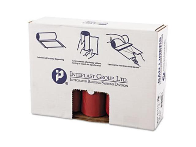Inteplast Group SL4046R Low-Density Can Liner, 40 x 46, 45gal, 1.3mil, Red, 20/Roll, 5 Rolls/Carton, 1 Carton