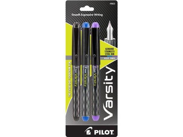 Pilot Fountain Pen Liquid Ink Disposable Medium 3/PK AST 90022