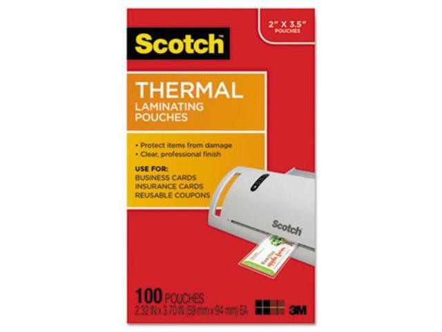 Scotch Business Card Size Thermal Laminating Pouches 5 mil 3 3/4 x 2 3/8 100/Pack TP5851100