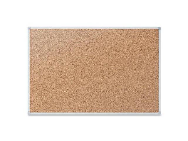 Mead Cork Surface Bulletin Board - 4' Height x 3' Width - Cork Surface - Oak Aluminum Frame