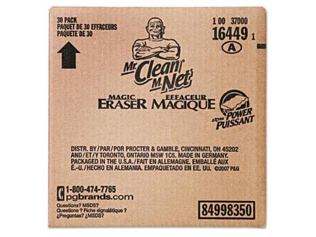 Mr. Clean 16449, Magic Eraser Extra Power, 4 3/5' x 2 2/5', 7/10' Thick, White, 30/Carton