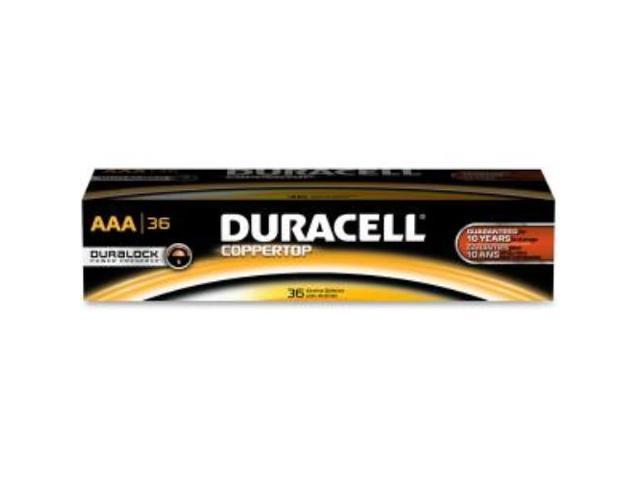 Duracell, DURMN24P36, Coppertop Alkaline AAA Battery - MN2400, 36 / Pack, Black