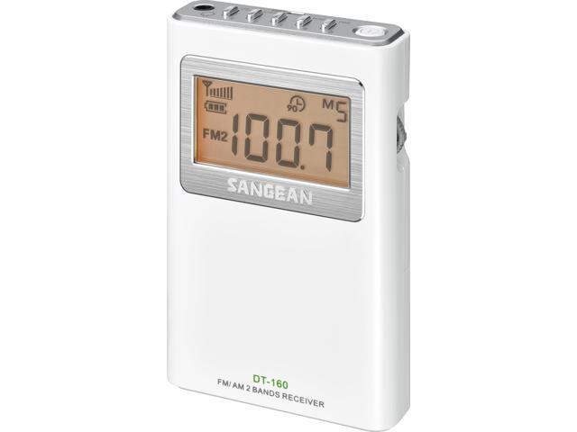 Sangean AM FM Stereo Pocket Radio White DT-160