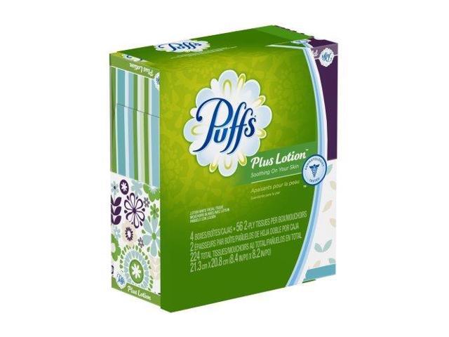Puffs Plus Lotion Facial Tissue White 1-Ply 8 1/5' x 8 2/5' 56/Box 24/Carton