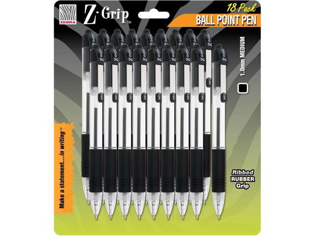 Z-Grip Retractable Ballpoint Pen 1.0Mm 18/Pkg-Black