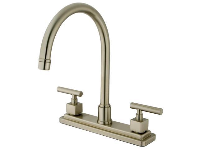 Kingston Brass KS8798CQLLS Double Handle 8' Kitchen Faucet