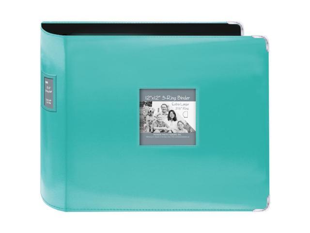 Sewn Leatherette 3-Ring Binder 12''X12''-Bright Blue