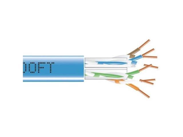 Black Box EYN871B-PB-1000 CAT6 550-MHz Solid Bulk Cable - Unshielded, Plenum, Blue, 1000 ft. Pull Box