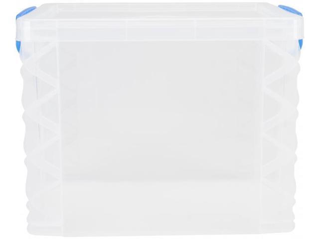 Storage Studios Super Stacker File Box-14.5'x10.5'x11.25' Clear/blue Handles