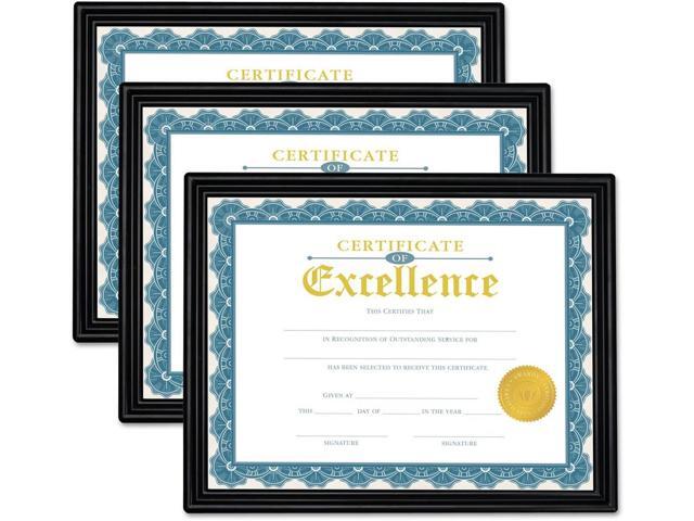 Universal All Purpose Document Frame 8 1/2 x 11 Insert Black 3/Pack 76848