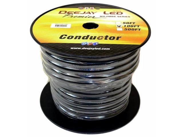 Deejay LED TBH124C100 100 ft. of Four Conductor 12 Gauge Cable in Black Flexible Casing