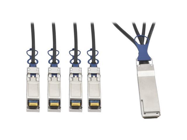 TRIPP LITE N281-03M-BK 40GbE QSFP+ to 10GbE SFP+ Passive Copper Breakout Cable 3M 10'