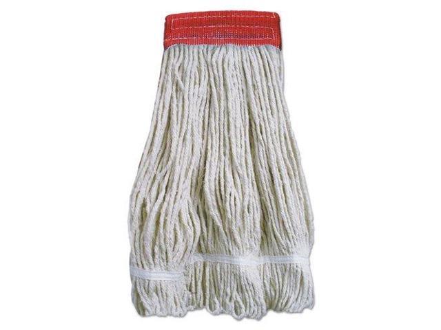 Boardwalk Wideband Looped-End Mop Heads 20 oz Natural w/Red Band 12/Carton