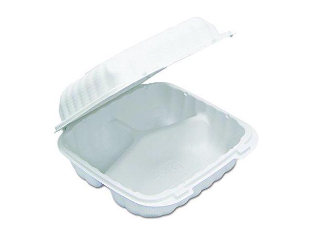 Pactiv PACYCN80803 Earthchoice Smartlock Hinged Lid Containers, White, 22 Oz, 200/Carton