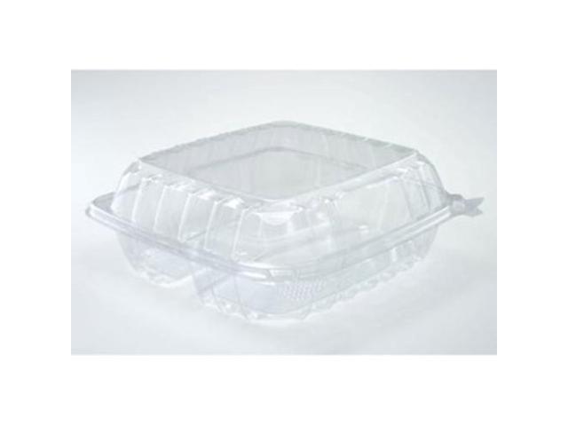 Dart ClearSeal Hinged-Lid Plastic Containers 8 1/4 x 3 x 8 1/4 Clear 125/PK 2 PK