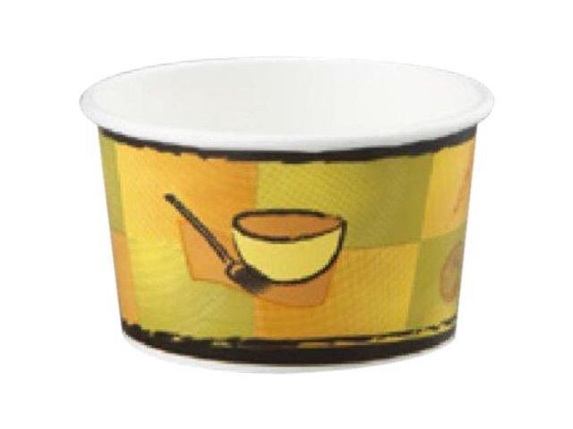 Chinet Streetside Paper Food Container w/Plastic Lid Streetside Design 8-10oz