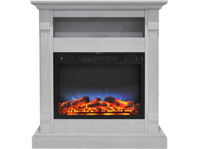Photos - Electric Fireplace Camfp CAM3437-1WHTLED 33.9'x10.4'x37' Sienna Fireplace Mantel With Led Ins