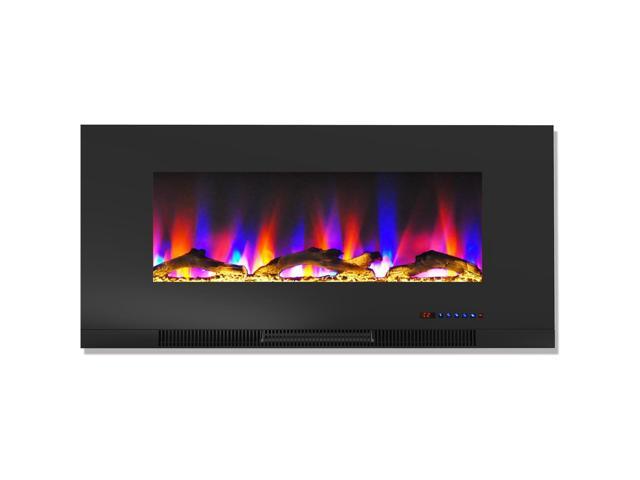 Photos - Electric Fireplace Camfp CAM42WMEF-2BLK 42' Color Changing Wall Mount Fireplace With Logs 819