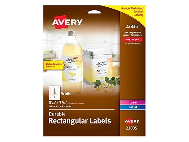 Avery Label,Dur,Wrprnd,16/Pk,Wh 22835