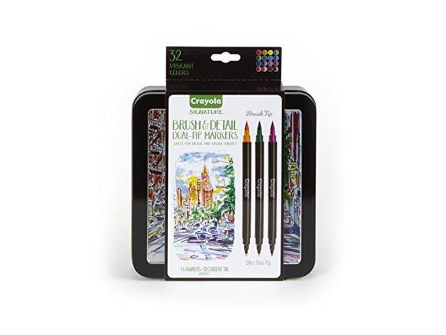 Crayola Markers Dual-Ended w/Brush & Ultra-fine Tips 16/CT AST 586501