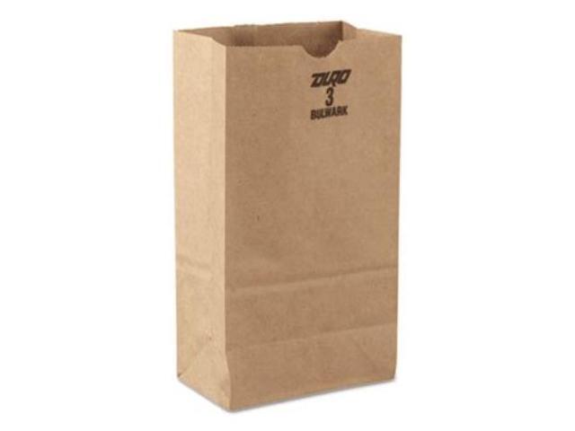 ZORO SELECT 18403 Grocery Bag Flat Bottom 3# Brown, Pk500
