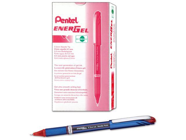 Pentel EnerGel NV Liquid Gel Pen .5mm Red Barrel Red Ink BLN25B