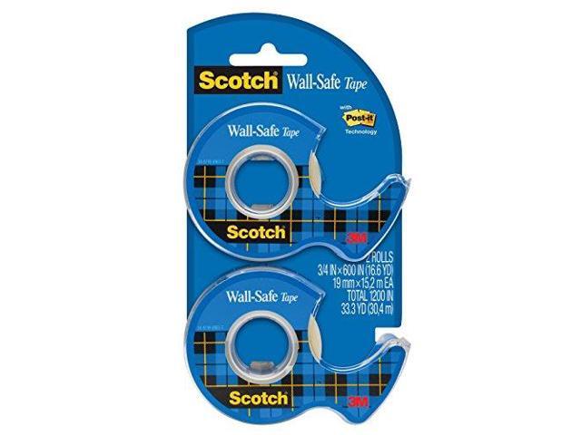 3M Tape Roll w/Dispenser Wall-safe 3/4' x 800' 2 RLS/PK CL 183DM2