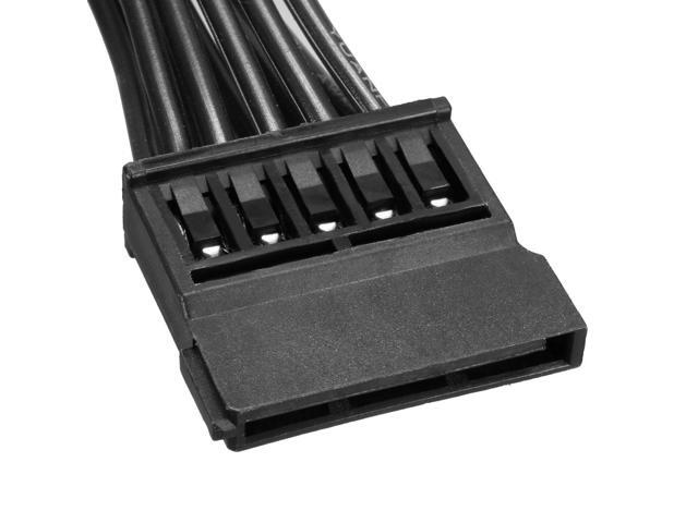 6 Pin To 3 SATA Power Cable Adapter for Hard Drive Black