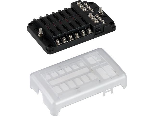 Sea-Dog Blade Style LED Indicator Fuse Block w/Negative Bus Bar - 12 Circuit