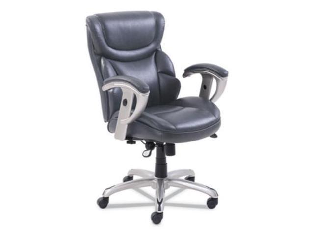 Emerson Task Chair, 21 1/4w x 19 3/4d x 21 3/4h Seat, Gray Leather