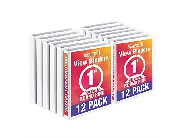 Samsill Economy 1' 3 Round Ring View Binder 12 Pack White I008537C