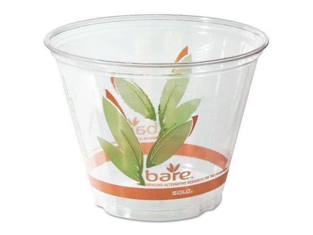SOLO Cup Company RTP9RBARE Bare RPET Cold Cups, Leaf Design, 9 oz, 1000/Carton, 1 Carton