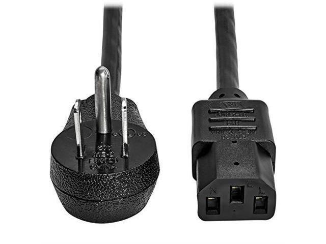 Tripp Lite Model P006-010-15D 10 ft. Desktop Computer AC Power Cord, Right-Angle NEMA 5-15P to C13 - 10A, 125V, 18 AWG, 10 ft. Black