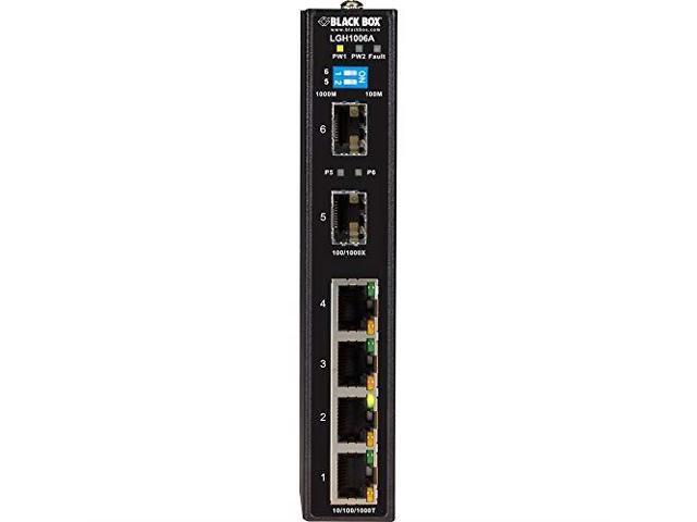 BLACK BOX LGH1006A GIGABIT ETHERNET (1000-MBPS) EXTREME TEMPERATURE SWITCH - (4) 10/100/1000-MBPS C