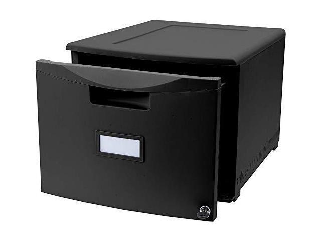 One Drawer Mini File Cabinet with Lock, Legal/Letter, Black (Drop Ship Approved Packing) (replaces 61260B01C)